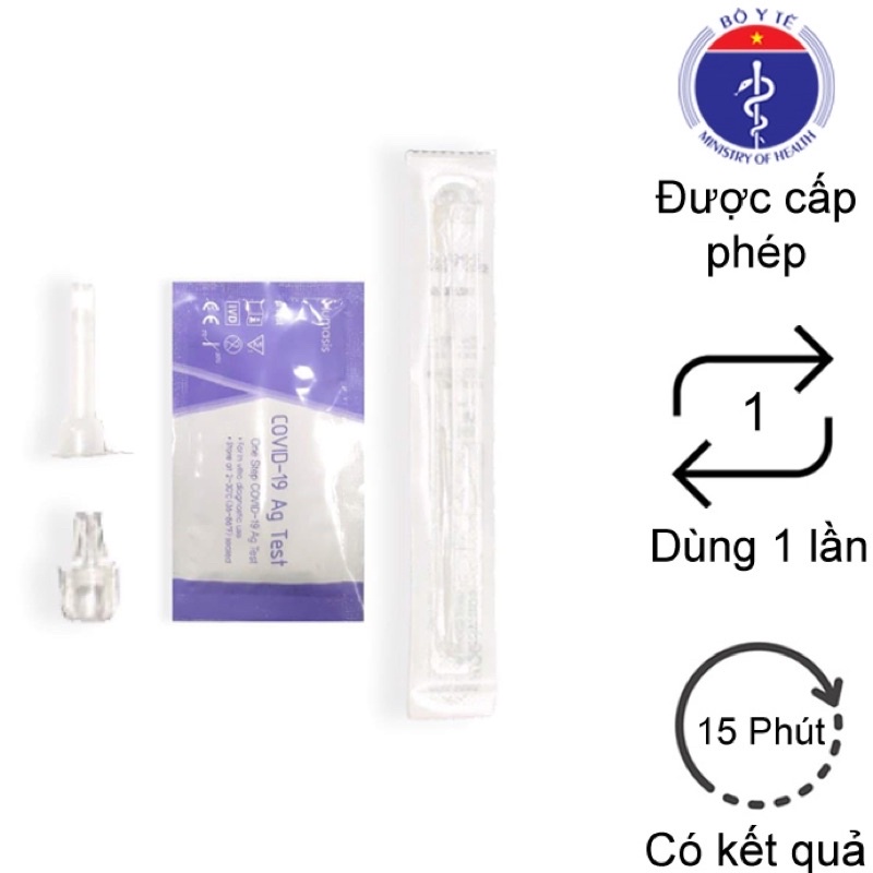 Bộ test nhanh COVID-19 tại nhà Humasis chính hãng Hàn Quốc Test Kháng Nguyên - Que Test Mũi