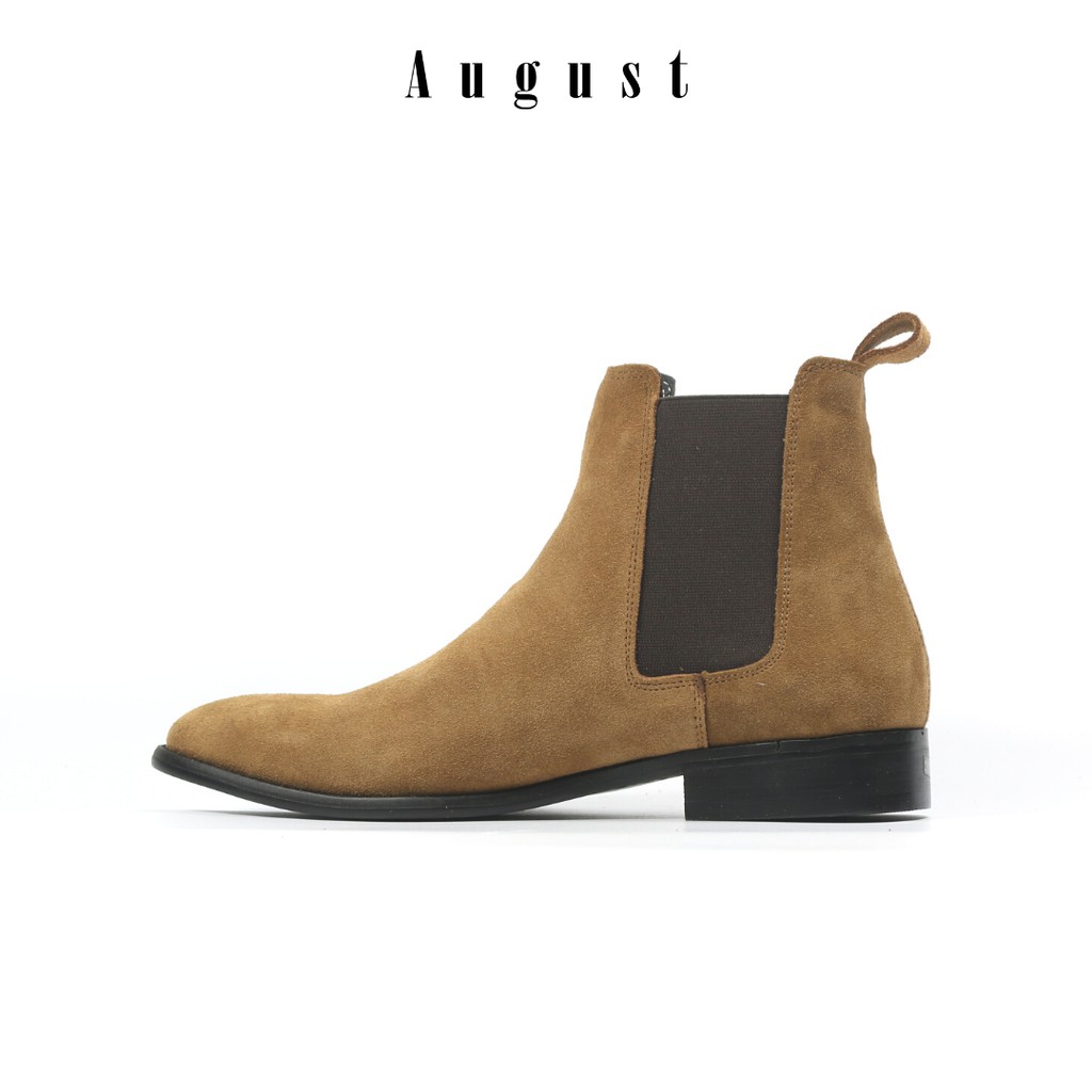 Chelsea boots da lộn nâu August cao cấp