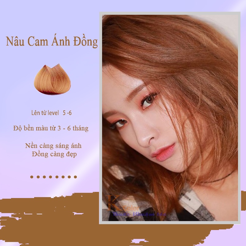 Thuốc nhuộm tóc màu NÂU CAM không tẩy sử dụng tại nhà nhiều thảo dược giá rẻ nhất