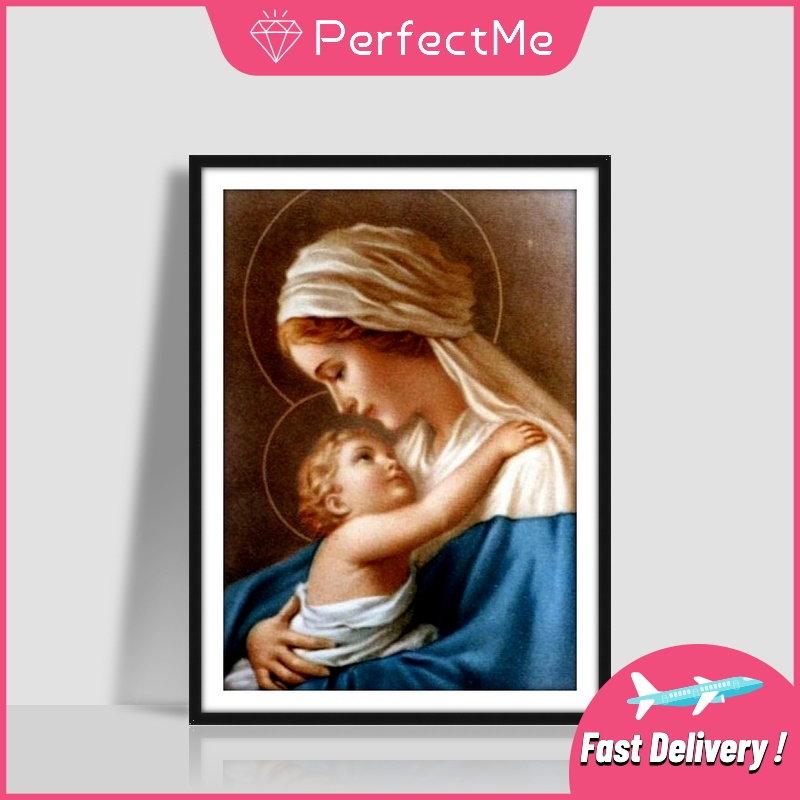 Bộ tranh đính đá 5D tự làm 30×40cm hình đức mẹ Mary