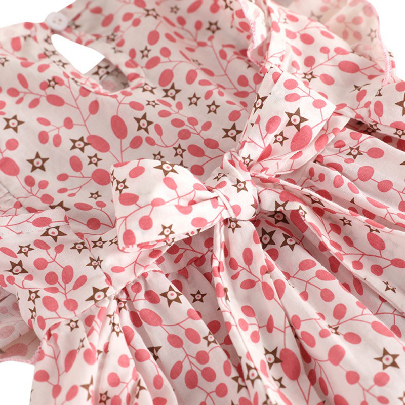 Đầm Hoa Tay Ngắn Xinh Xắn Dành Cho Bé Gái