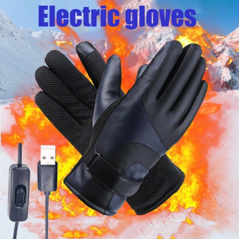 Unisex Electric Heated Glove Waterproof Thermal Winter Motorcycle Fishing Skiing