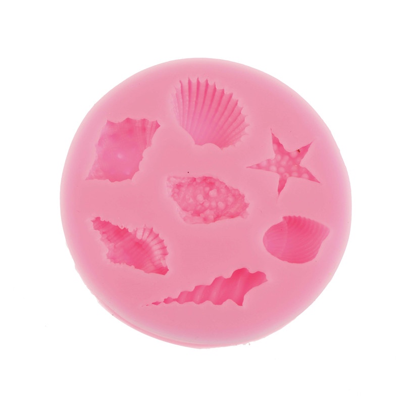 Khuôn Silicone Làm Bánh Hình Vỏ Sò / Biển 3d
