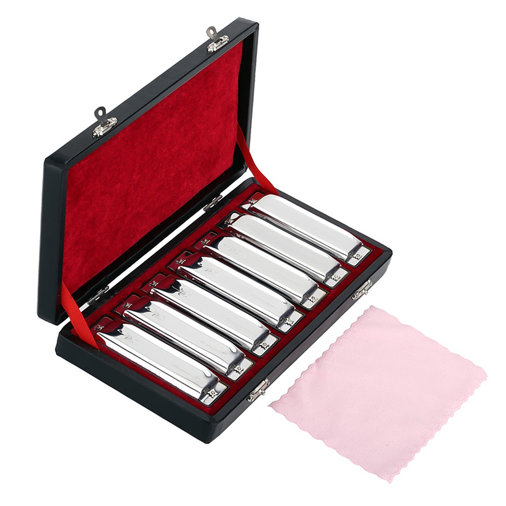 (Giá Thấp Nhất) Kèn Harmonica SWAN Harmonica 10 Lỗ Kèm Hộp Tinh Tế Và Khăn Lau
