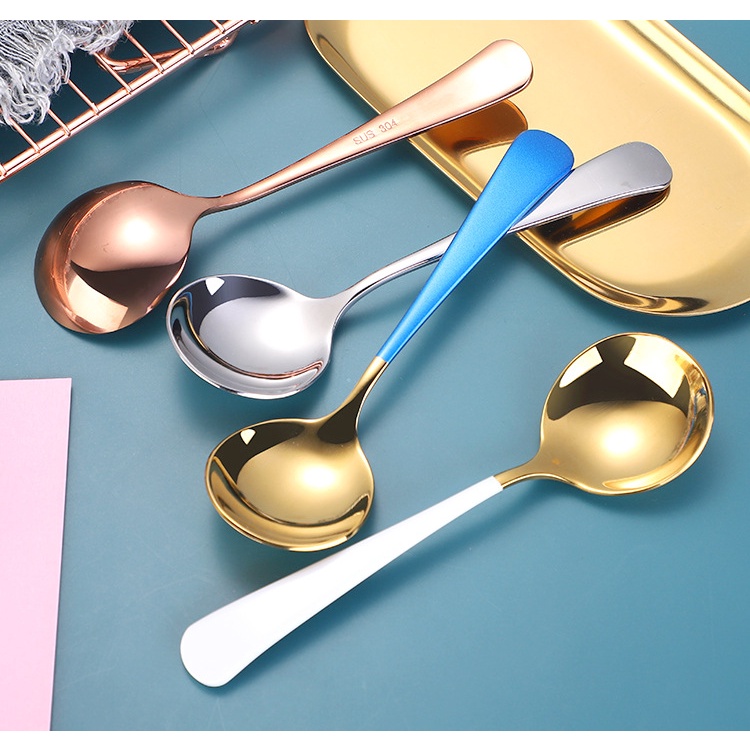 Muỗng Cà Phê Đầu Tròn Bằng Thép Không Gỉ 304 Thân Thiện Với Môi Trường