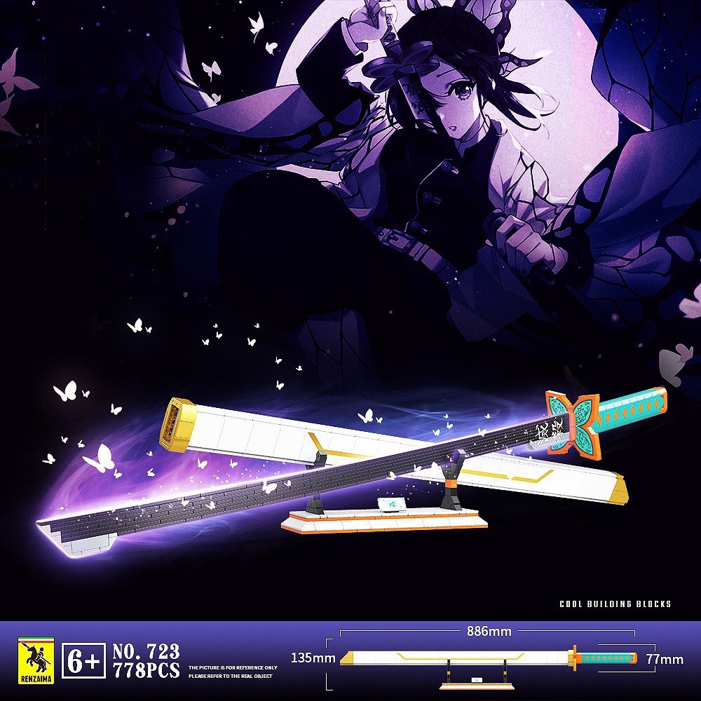 Đồ Chơi Lắp Ráp Kiểu Lego Mô Hình Thanh Kiếm Sát Quỷ Zeni Yanzhu Butterfly Ninja No.723 Với 778 PCS,Đồ Chơi Thông Minh