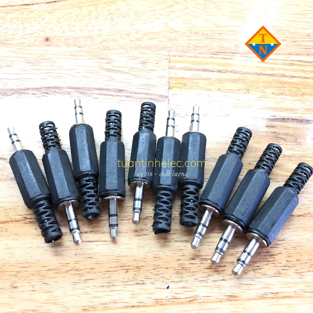 Giắc audio đực 3.5mm stereo vỏ nhựa # phụ kiện âm thanh