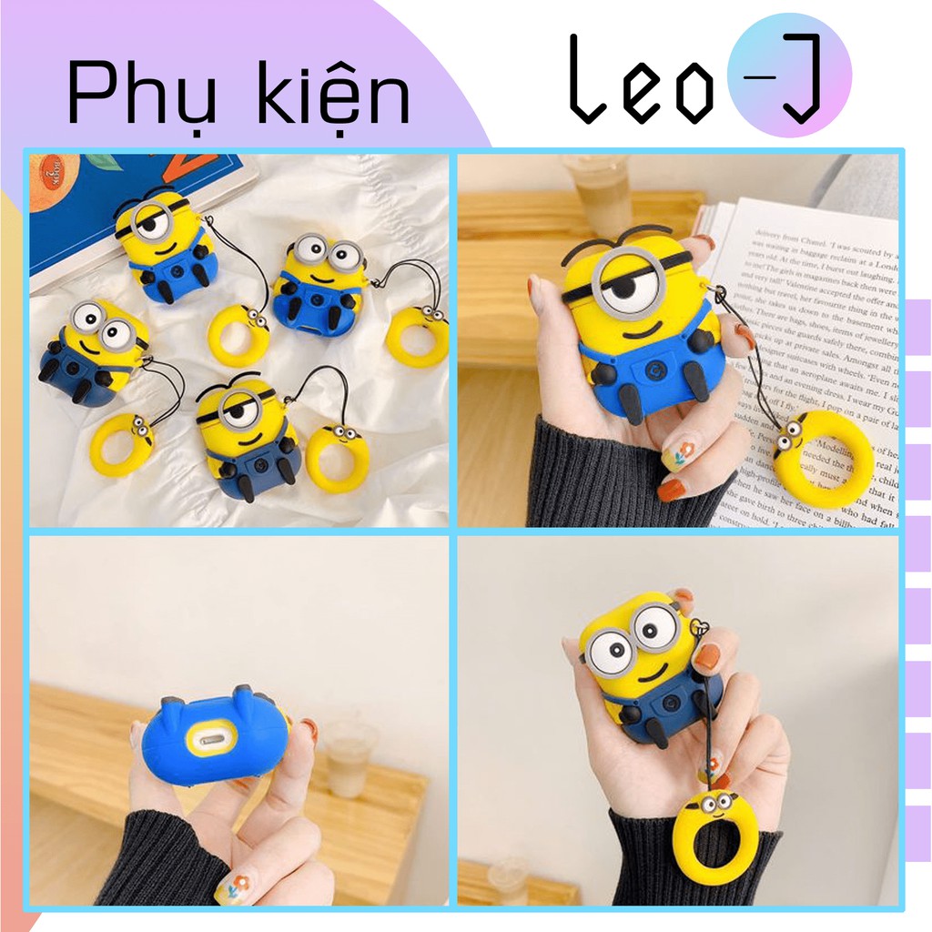 Vỏ ốp case Airpod 1/2 & Pro hoạt họa Minion siêu cấp đáng yêu - bảo vệ tai nghe không dây chống va đập