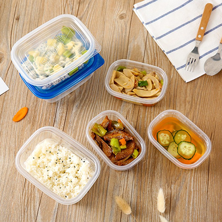 Set 4 hộp nhựa bảo quản thực phẩm có nắp (5x11cm)