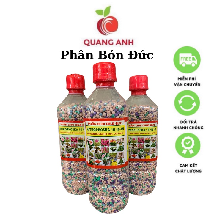 Phân Bón Cây cảnh Nitrophoska cao cấp cây phát triển đồng đều, lá xanh tốt NPK 15-15-15 - chai 500g