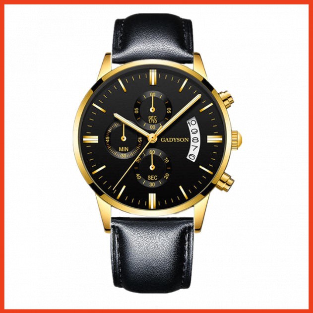 Đồng hồ nam dây da GADISON siêu đẹp chạy 3 kim thời trang đẳng cấp mặt 40mm