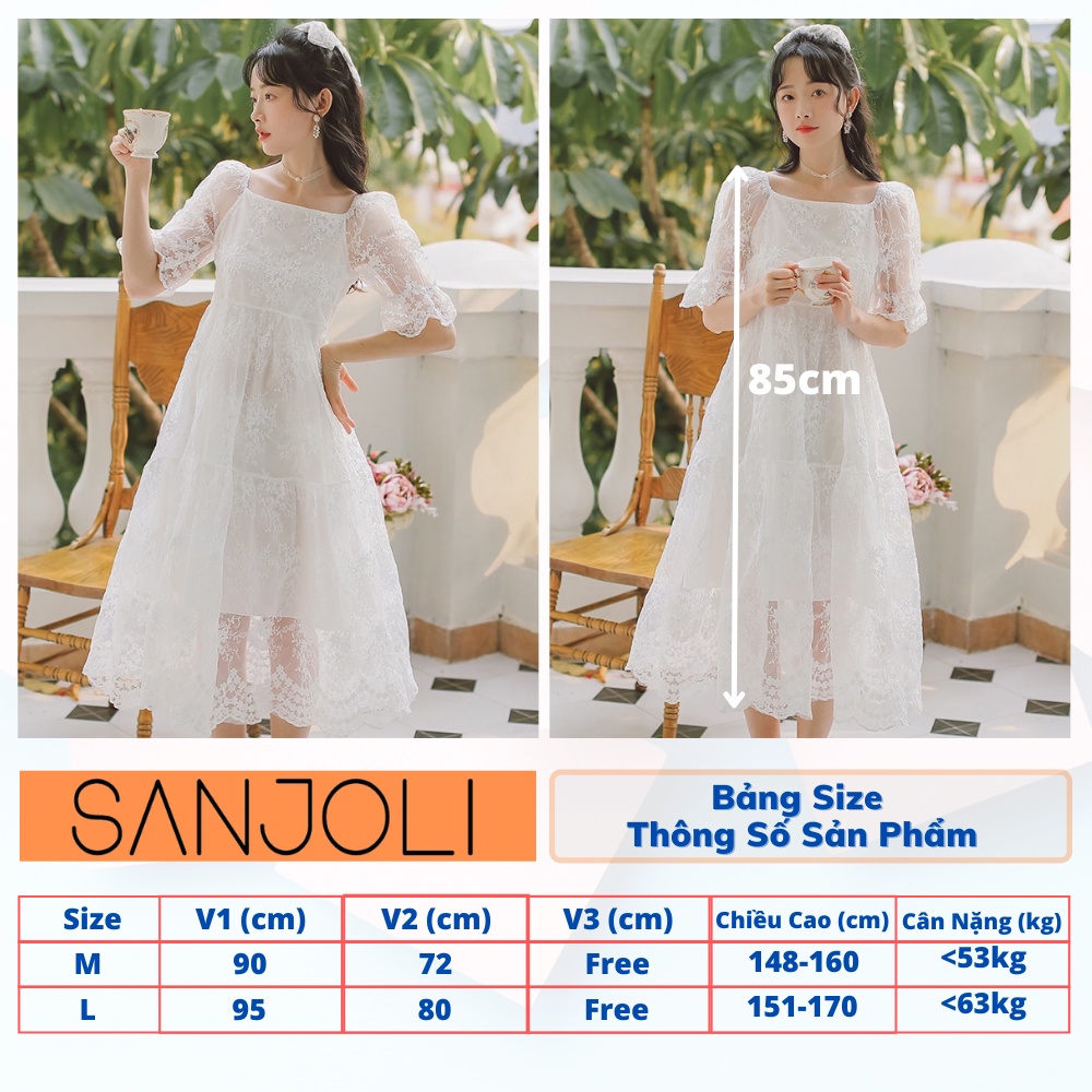 Đầm Trắng Dự Tiệc Cưới SANJOLI Váy Babydoll Đi Tiệc Sang Trọng thiết kế xòe cao cấp công chúa xinh VD015 | BigBuy360 - bigbuy360.vn
