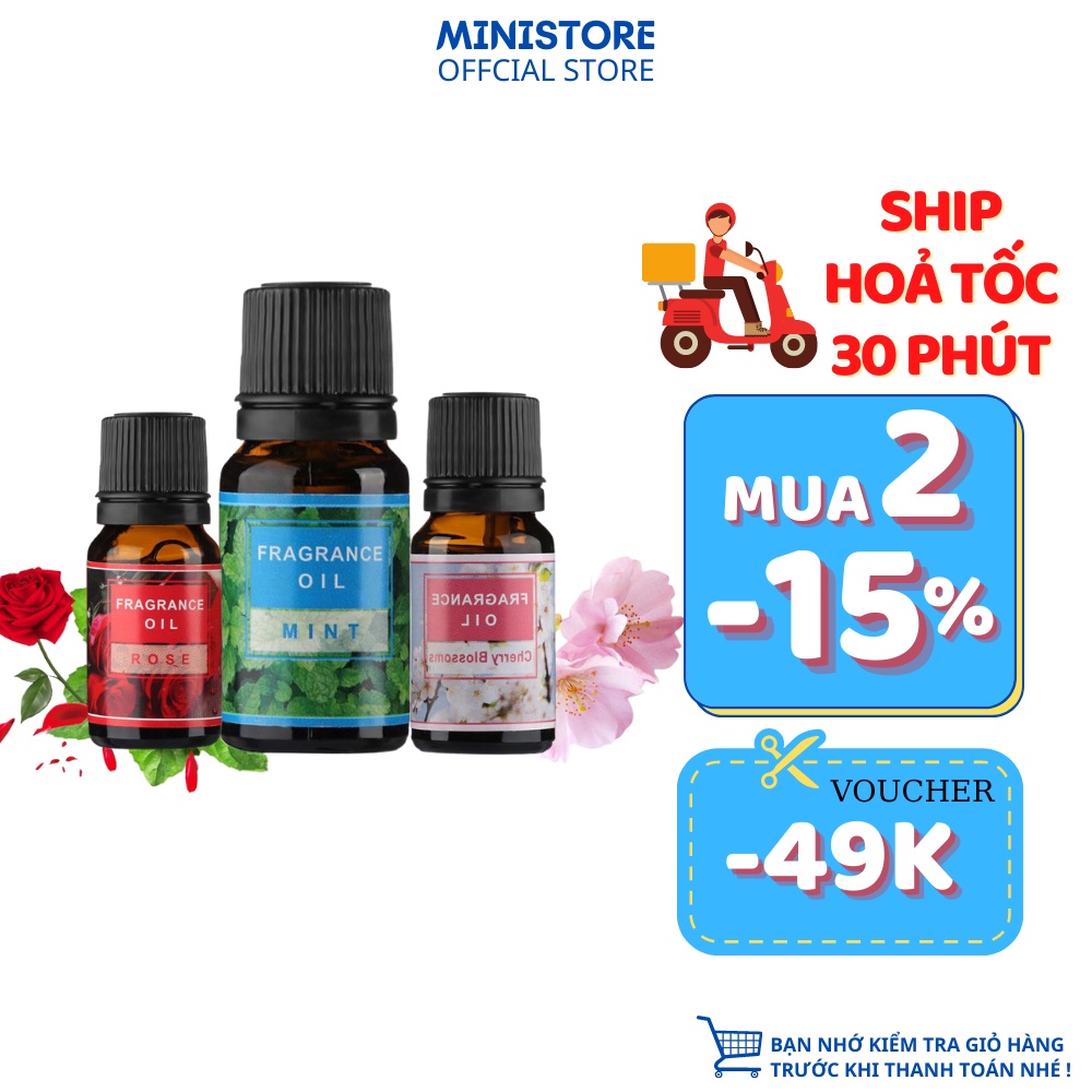 Lọ 10ml Tinh Dầu Thiên Nhiên Nguyên Chất Nhiều Mùi Thơm Dùng Để Xông Phòng Đuổi Côn Trùng