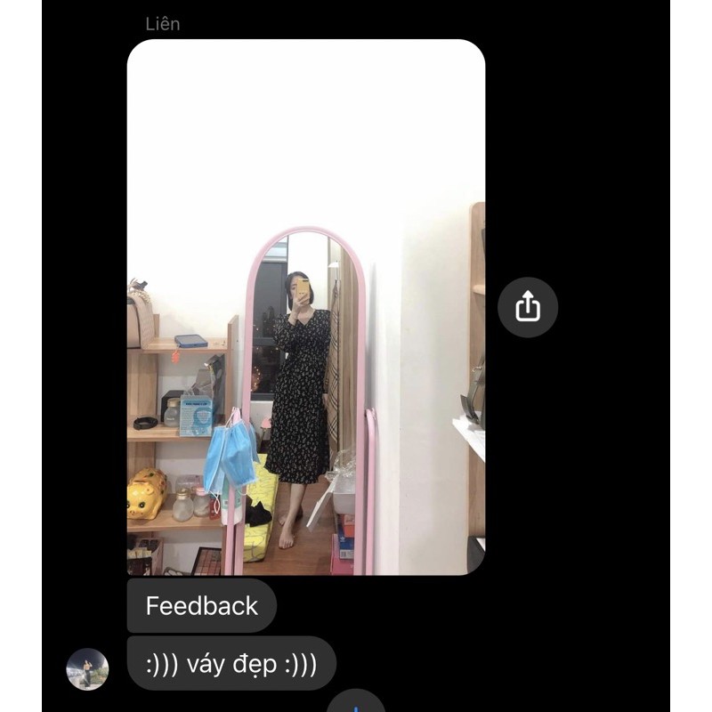 Váy Hoa Nhí Vintage Babydoll Dài Tay Cổ V