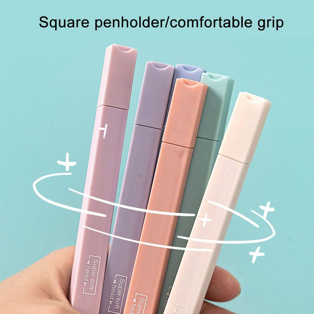 [LET] Stationery Pens Midline Pastel Markers Highlighter New Candy Color Kawaii Manga Double Tip