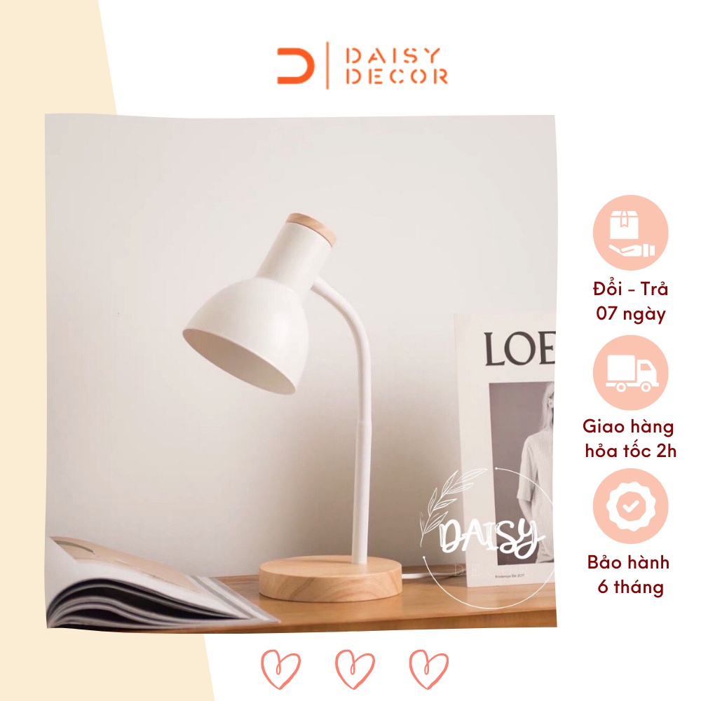 Đèn học đế gỗ để bàn bảo vệ mắt - đi kèm bóng LED tiết kiệm điện - HÀNG CÓ SẴN - Daisy.decor