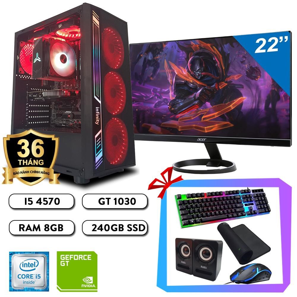 Máy tính chơi game Core I5 + Màn hình 22" FullHD chiến LOL, Fifa 4, CS:GO, PUBG, Valorant |BH 36 tháng, tặng phím chuột | BigBuy360 - bigbuy360.vn