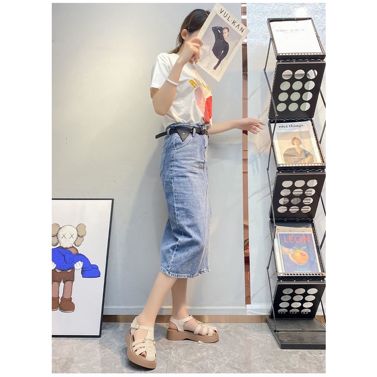 Giày Sandal Đế Dày Hở Ngón Màu Đen Phong Cách Retro Pháp Thời Trang Mùa Hè Cho Nữ