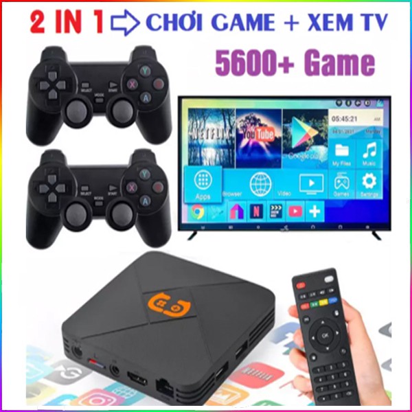 Tận +5600gameMáy Chơi Game Cầm Tay 4 Nút HDMI Không Dây Tích Hợp Android Tivi Box chơi game PSP / PS1 / FC / NES / N64