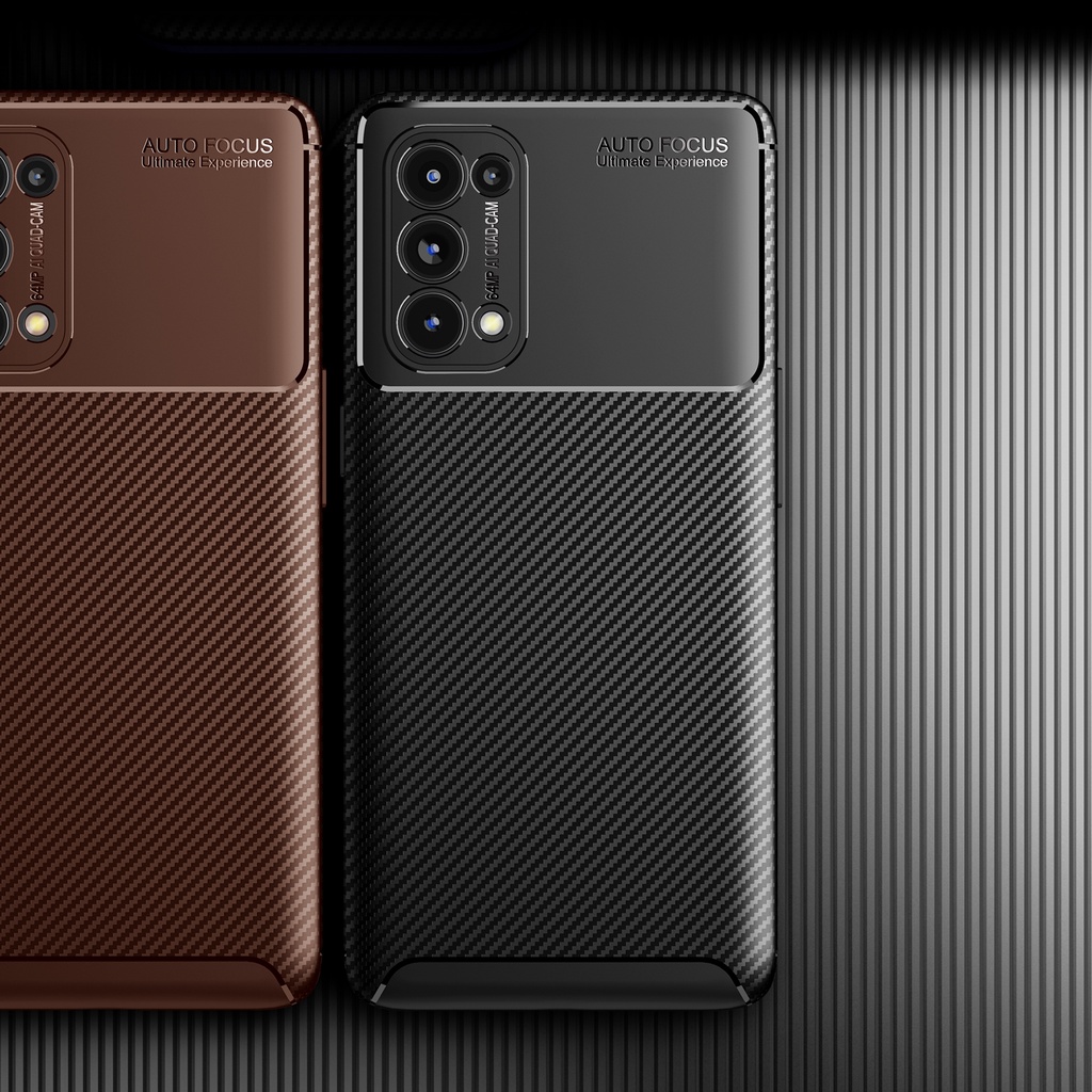 Ốp Lưng Họa Tiết Sợi Cacbon Cá Tính Cho Oppo Reno5 Pro 5g