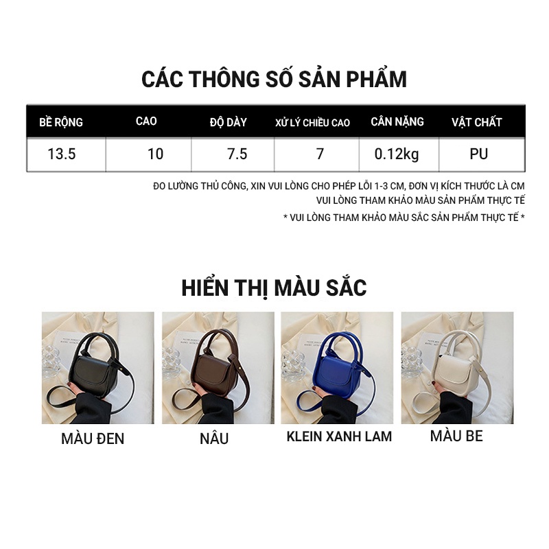 Túi Đeo Chéo Nhỏ Màu Trơn Phong Cách Hàn Quốc NB00341