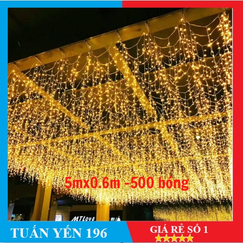 Đèn Nháy Rủ 5mx0.6m 24 sợi -500 bóng (vàng-trắng),Đèn Led Mành Rủ 5mx0.6m,Bộ Nháy Rủ hàng đủ 5mx0.6m