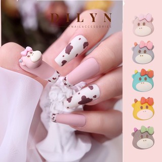 Phụ Kiện Nail - Charm Bò Sữa 3D Nổi Trrang Trí Móng