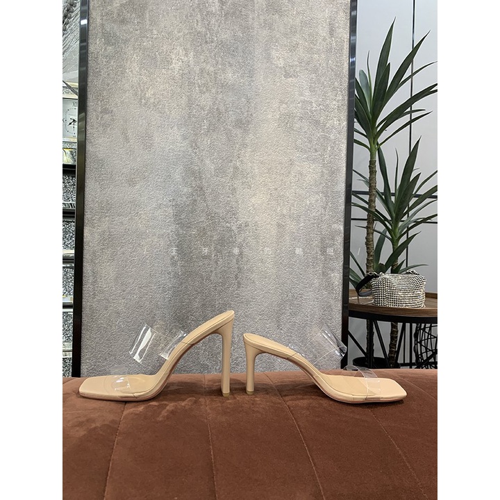 Giày Cao Gót 9Cm 7Cm Thiết Kế Quai Trong Suốt Thời Trang Cho Nữ