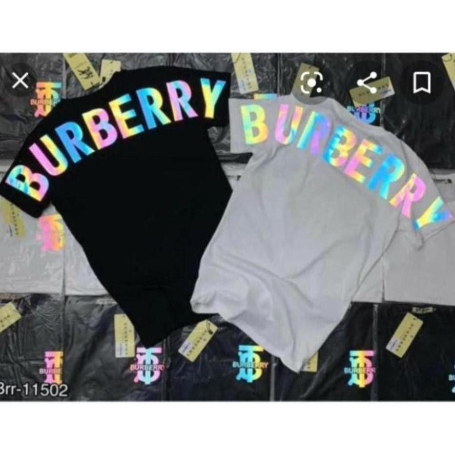 ÁO THUN NHŨ BẠCUNISEX IN CHỮ BURBERRY Áo phông cotton chất đẹp mát, áo unisex, áo phông trắng đen