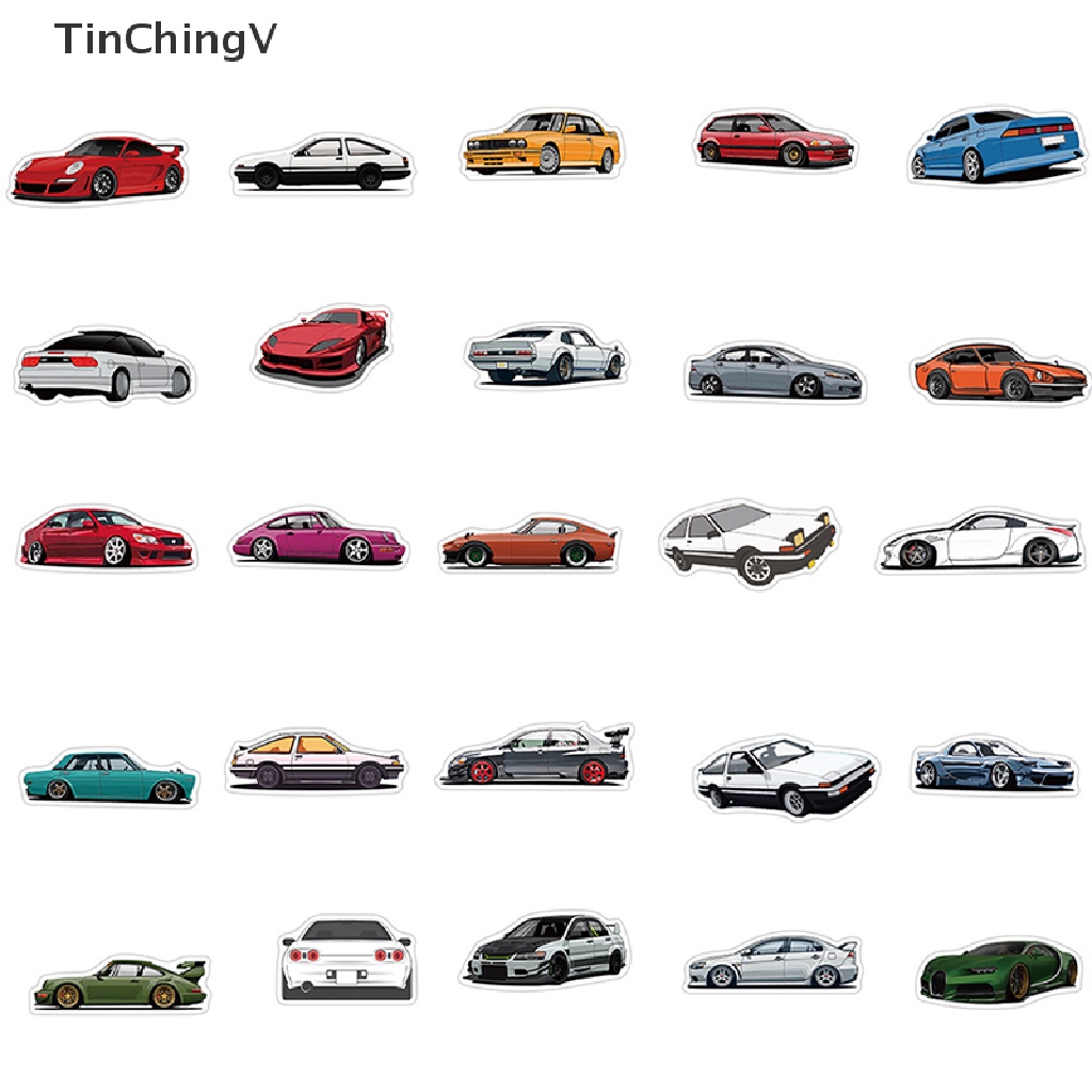Set 100 Miếng Dán Graffiti Trang Trí Xe Hơi / Xe Đạp / Va Li Phong Cách Retro