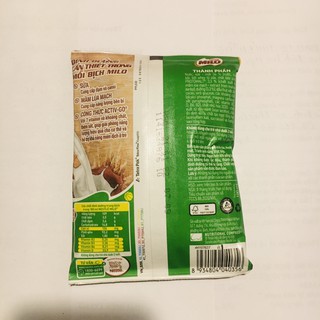 Bịch Sữa Milo Nước 180ml MỚI