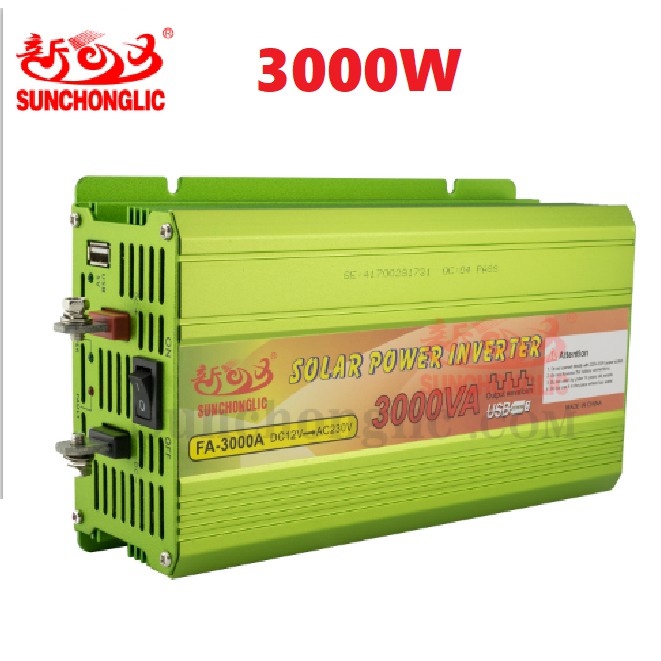 Bộ kich điện inverter 12v lên 220v 2000W-Sunchonglic - FA-3000A