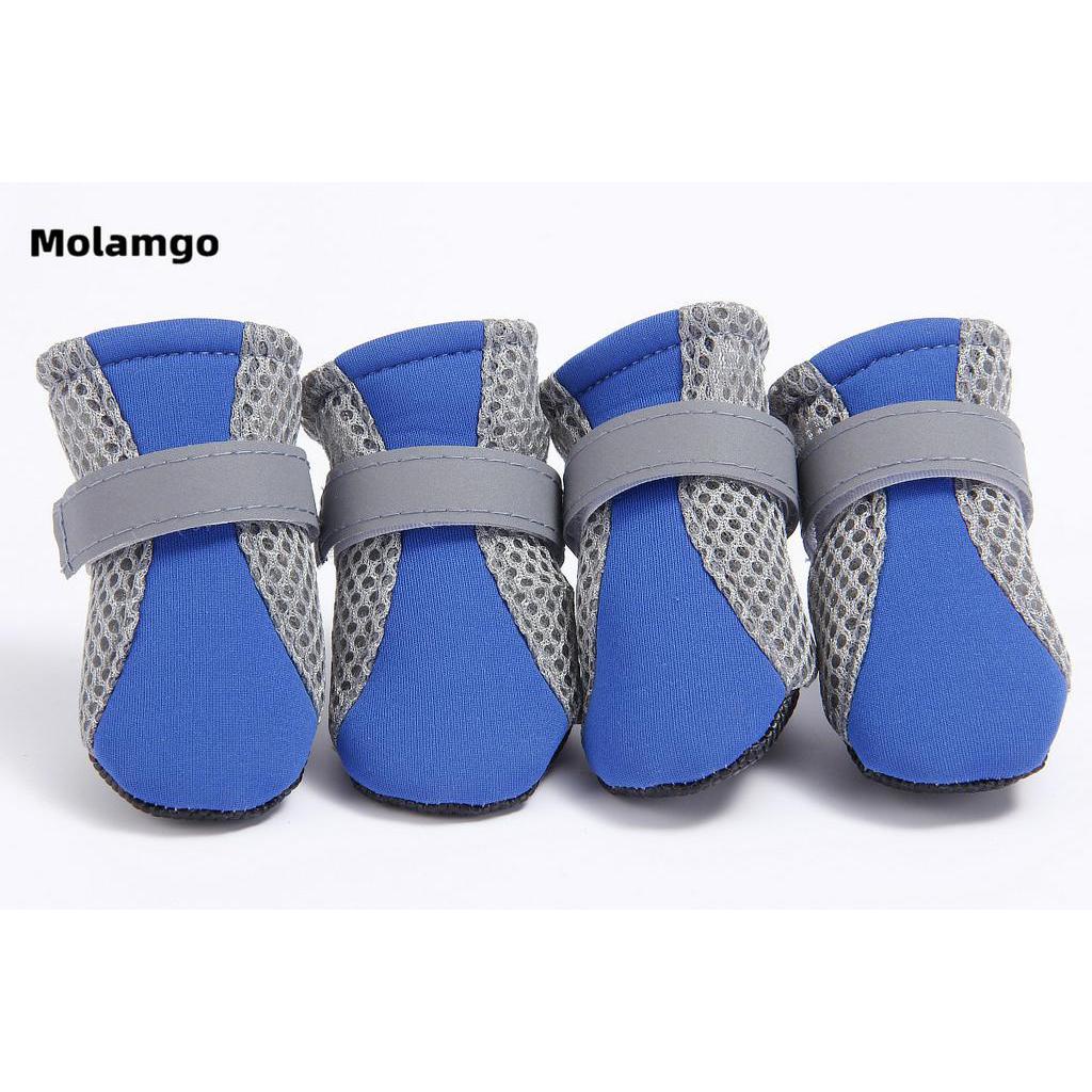 Set 4 chiếc giày vải lưới đáng yêu thoáng khí bảo vệ bàn chân cún cưng