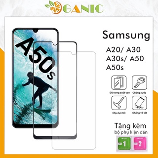 Kính Cường Lực SamSung  A20 A30 A30s A50 A50S  Kính Trong Suốt  Full Màn Hình Tặng Kèm Khăn Lau