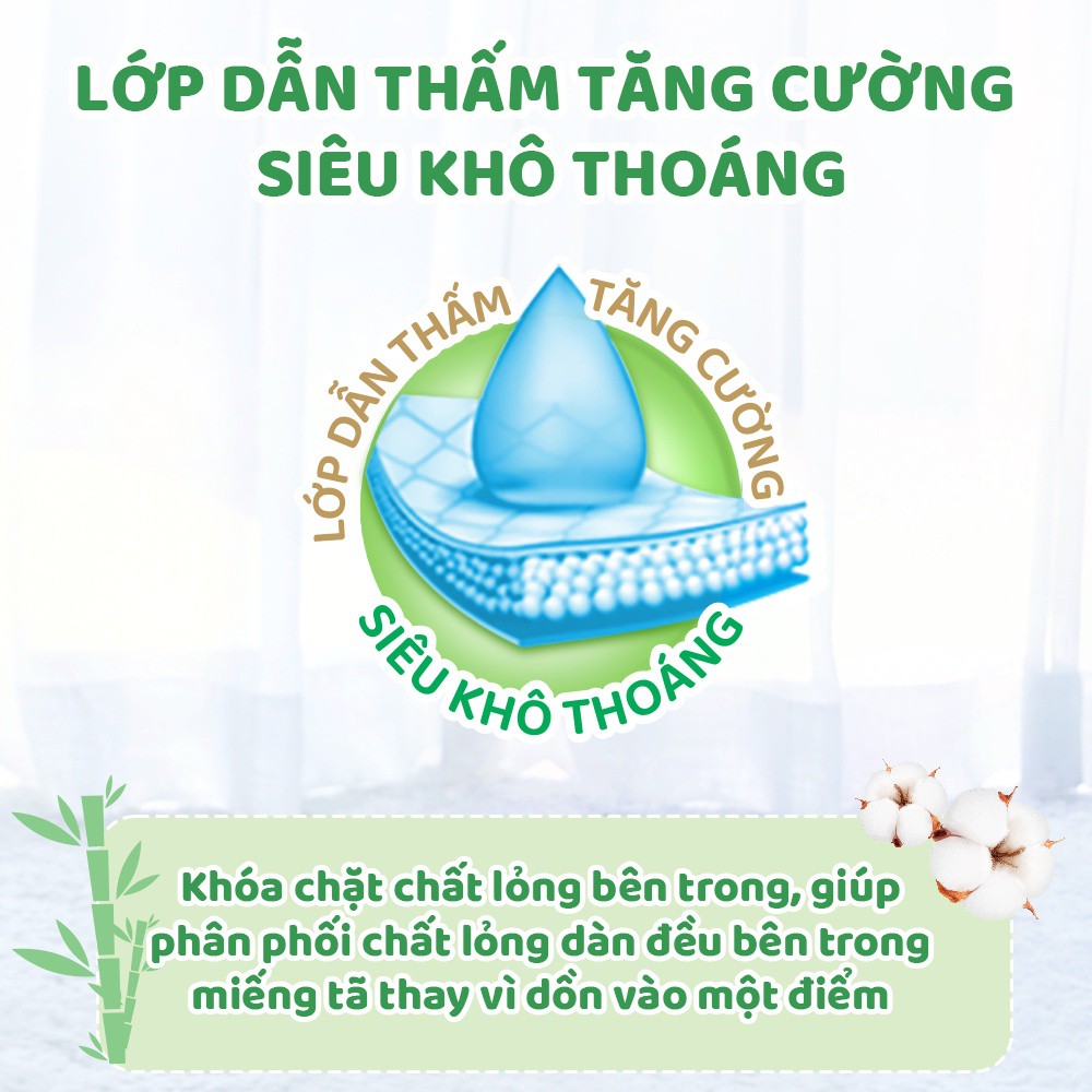 Tã dán Molfix thiên nhiên an toàn bông tự nhiên – Regular M (6kg - 11kg) - Gói 28+2 miếng