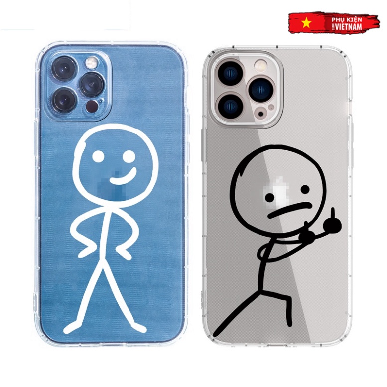 Ốp lưng iphone 6, 6s plus, 7 8 Plus, X, XS, XR, XSMAX, 11, 12, 13 PROMAX TRONG SUỐT STICK DỄ THƯƠNG