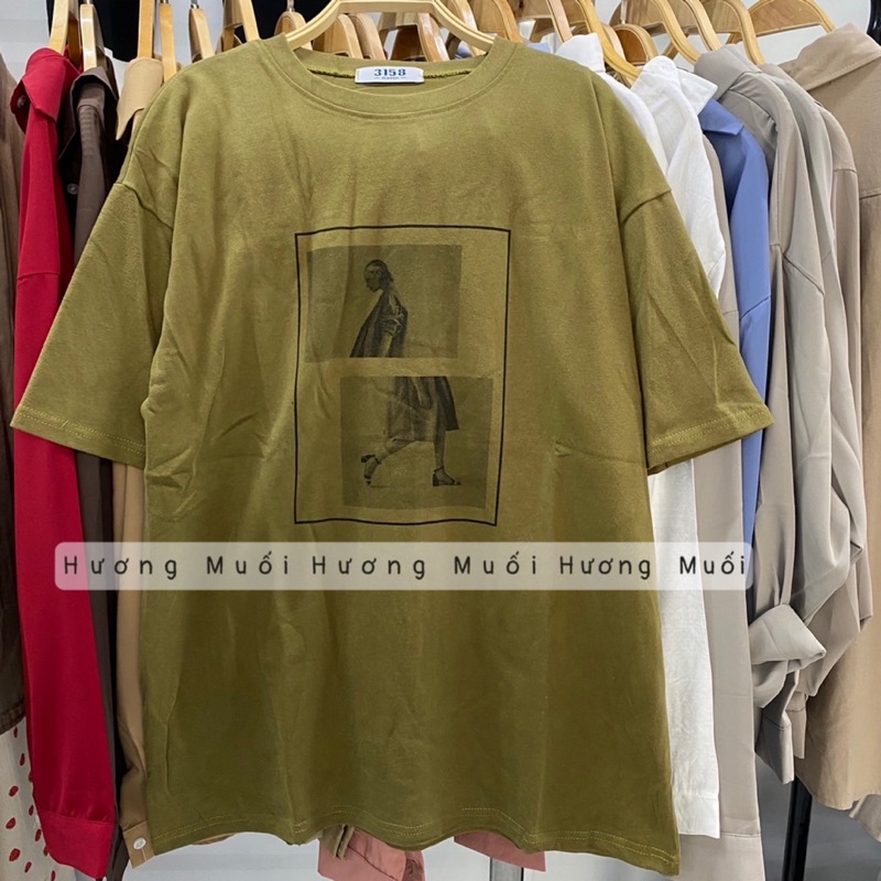 [Mã FAMARAL1 giảm 10K đơn 50K] Áo thun hình người chia đôi - 3158 tay lỡ
