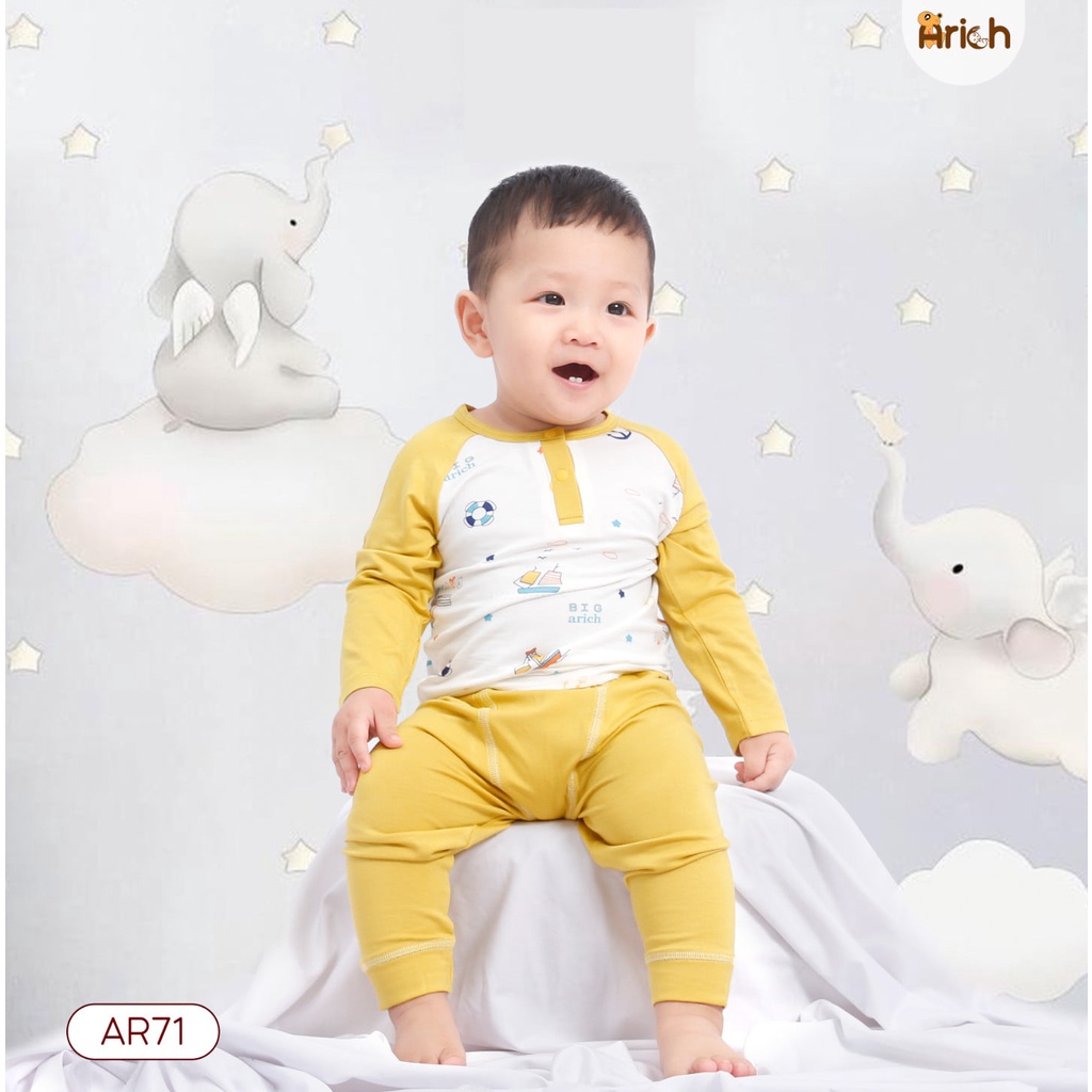 [SKAMHOT273:10%tối đa 30k] Set trang phục dài tay họa tiết cho bé yêu từ 6 tháng đến 5 tuổi chất liệu Vải Sợi tre