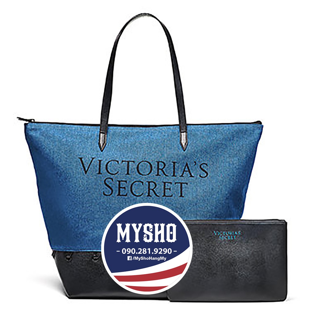 Túi tote denim vải Jeans và túi da mini - Victoria's Secret USA