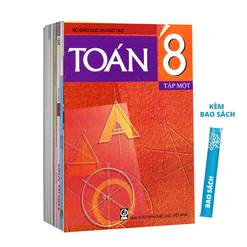 Bộ Sách Giáo Khoa Lớp 8 - 12 quyển Kèm Bộ Bọc Nhãn Vở