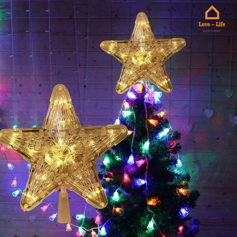 Đèn LED Hình Ngôi Sao Năm Cánh Dùng Pin Trang Trí Giáng Sinh