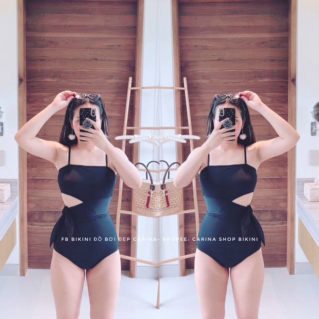 Bikini đồ bơi liền mảnh nơ đi biển nữ | BigBuy360 - bigbuy360.vn