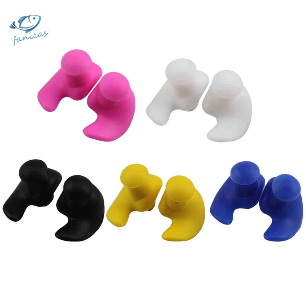 1 Cặp Nút Bịt Tai Bằng Silicone Chống Nước Tiện Dụng Khi Đi Bơi