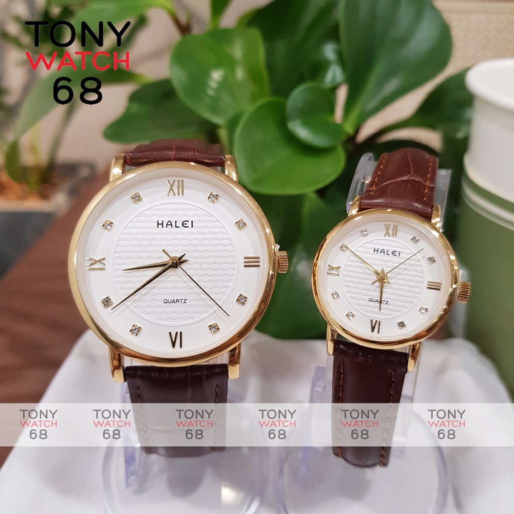 Đồng hồ nữ Halei dây da vân cá sấu đơn giản thanh lịch mặt số la mã | BigBuy360 - bigbuy360.vn
