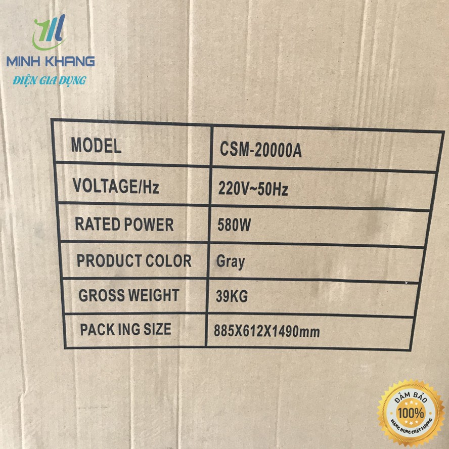Quạt điều hòa quạt hơi nước công nghiệp Cool Summer CSM 20000 580W cao1.5m 100Lít Bảo hành 24 Tháng