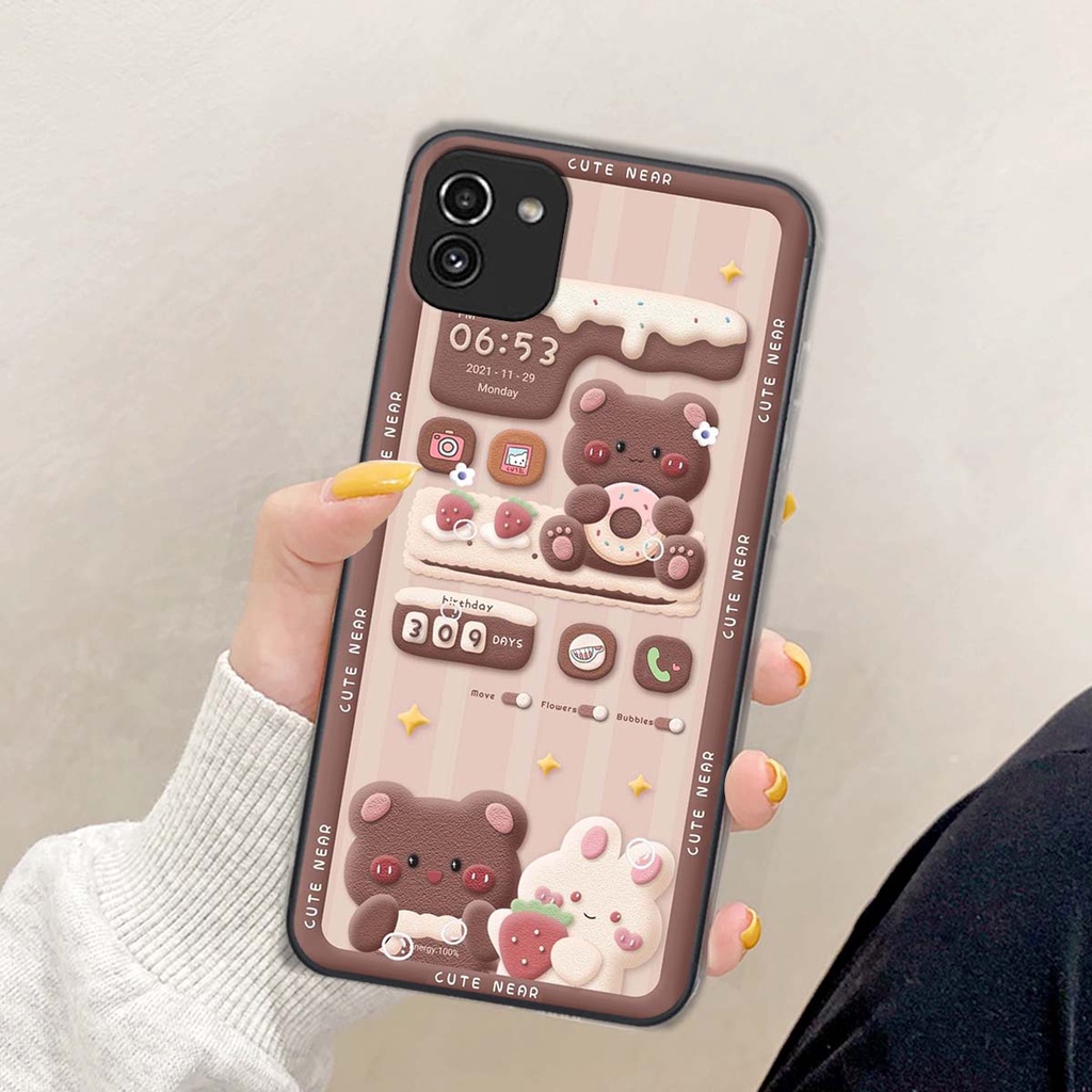 Ốp lưng Samsung A03 in hình gấu cute,bò sữa 3D cute dễ thương bảo vệ điện thoại.