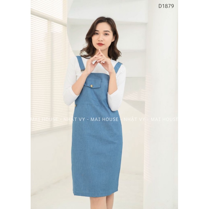 Đầm Đi Chơi NHẬT VY Phối Cúc Có Túi Không Kèm Áo Chất Cotton Đi Chơi Dáng Suông Màu Đen, Vàng, Đỏ, Nâu, Xanh - D1777