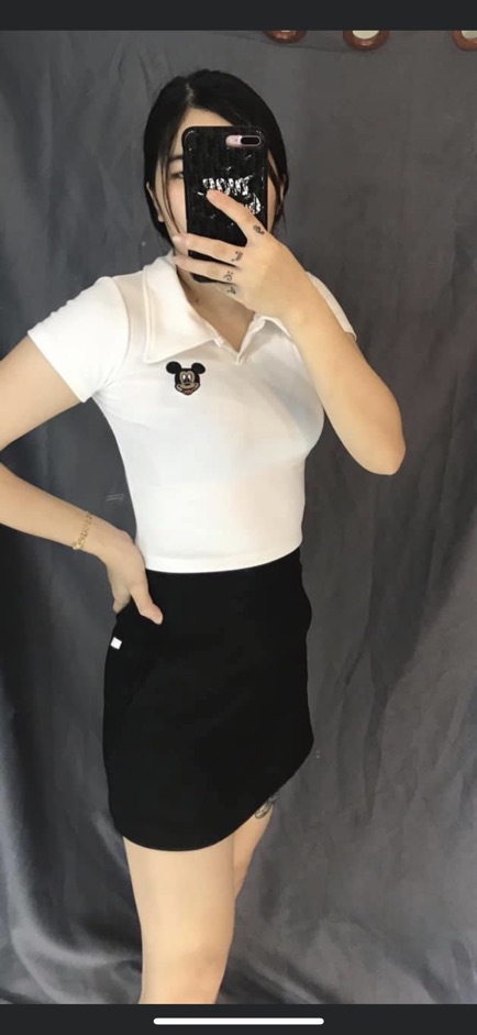 Áo croptop thêu ( hình chụp thật kèm video)