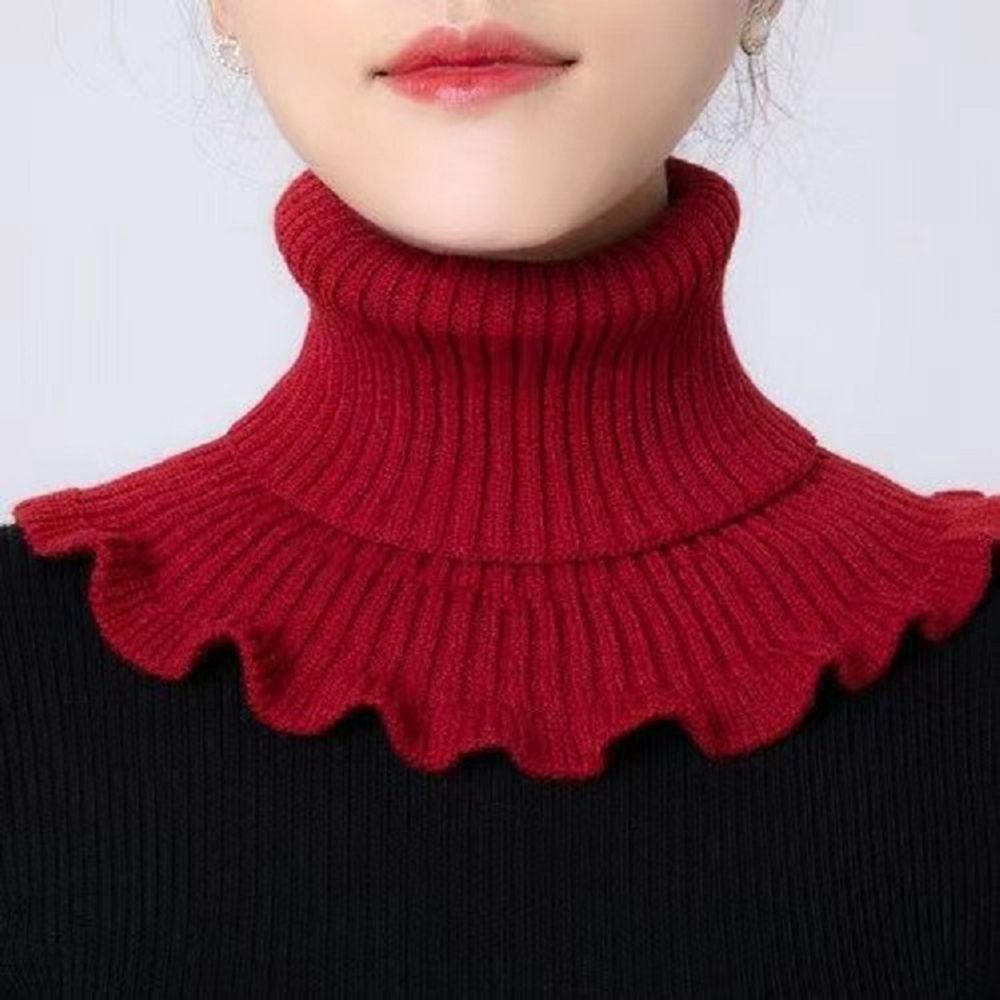 Cổ áo giả choàng cổ tháo rời được dệt kim len ấm áp thanh lịch thời trang thu đông đơn giản dành cho nữ