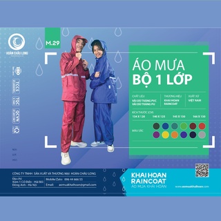 Áo mưa bộ cao cấp KHẢI HOÀN người lớn 1 người siêu chống thấm có phản quang